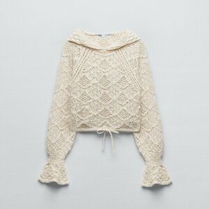 Zara hooded knit sweater